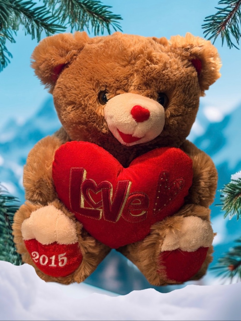 Dan Dee Collector's Choice 2015 "Sweetheart Teddy" Brown Love Plush Bear